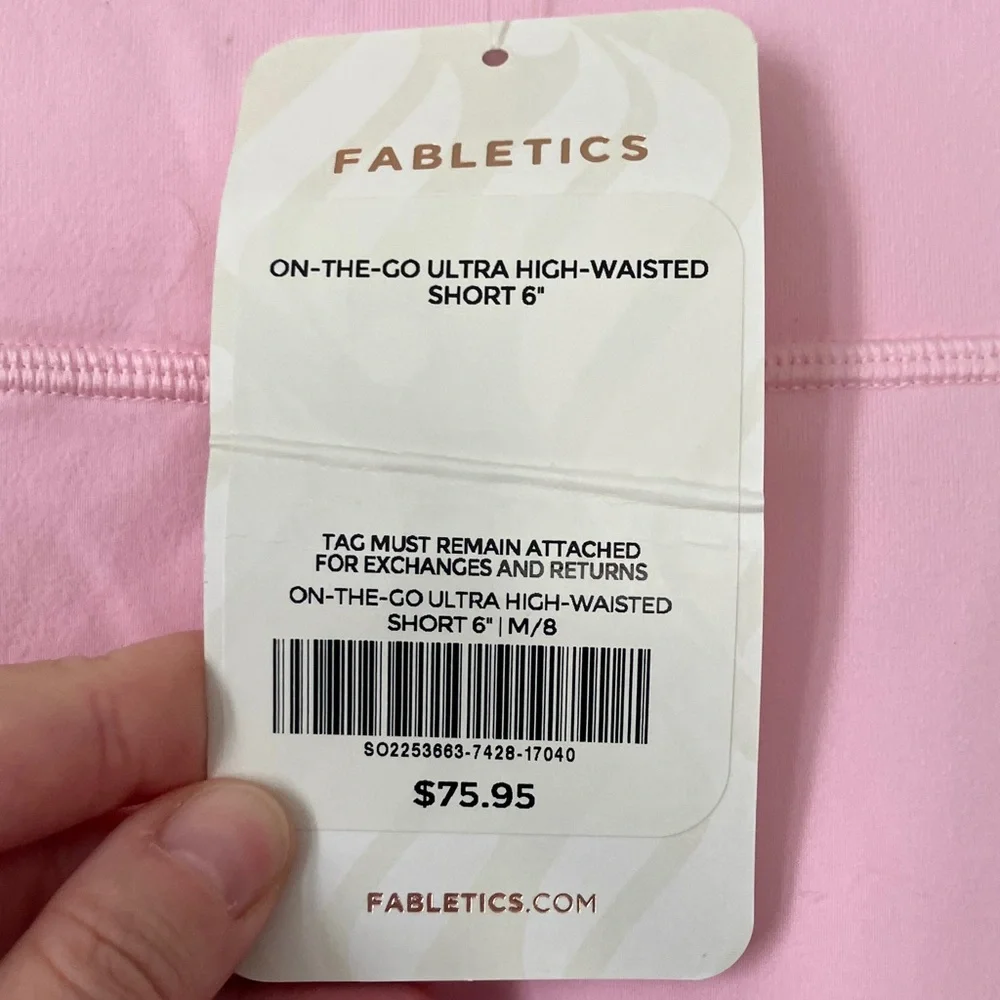 Fabletics High Waist On the Go 6” Pink Shorts - Picture 2 of 6